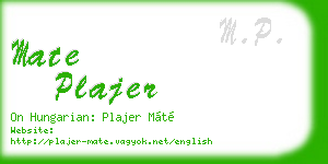mate plajer business card