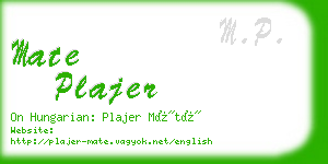 mate plajer business card